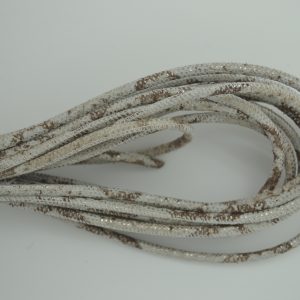 Rond leder 4mm - Silver Beige Brown - PROMOTIE
