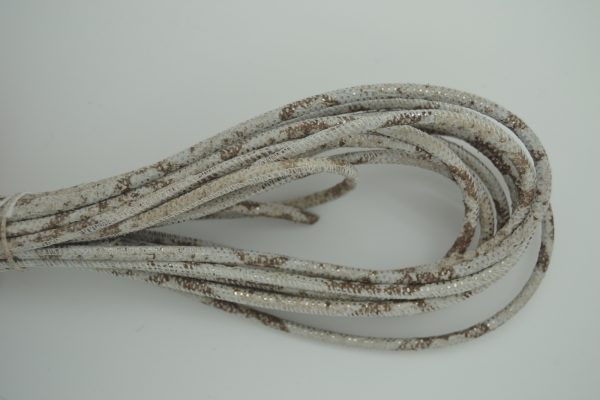 Rond leder 4mm - Silver Beige Brown - PROMOTIE