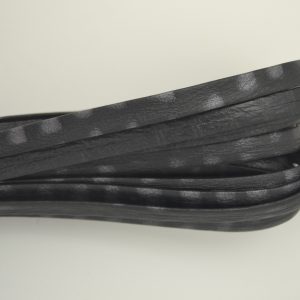 Plat leder 10mm - Black Shadow Silver - PROMOTIE