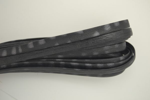 Plat leder 10mm - Black Shadow Silver - PROMOTIE
