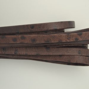 Plat leder 10mm - Östrich Style Dark Brown - PROMOTIE