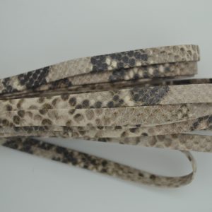 Plat leder 10mm - Python Taupe - PROMOTIE