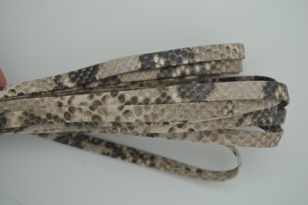 Plat leder 10mm - Python Taupe - PROMOTIE