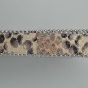 Plat leder 20mm - Balls Steel - Python Taupe Rose - PROMOTIE