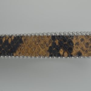 Plat leder 20mm - Balls Steel - Python Senape - PROMOTIE