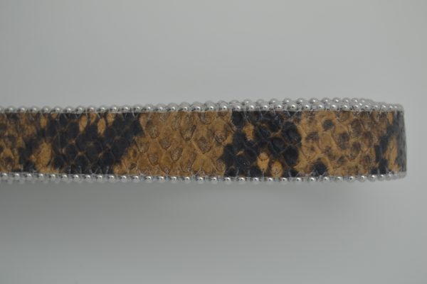 Plat leder 20mm - Balls Steel - Python Senape - PROMOTIE