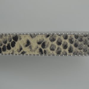 Plat leder 20mm - Balls Steel - Python Dark Grey - PROMOTIE