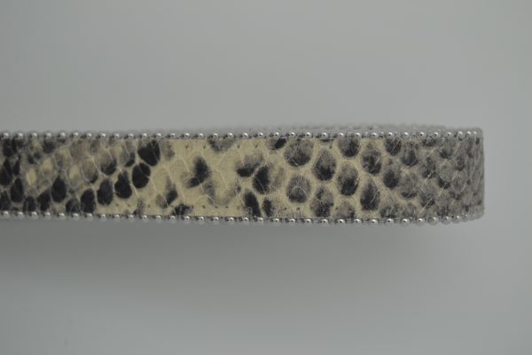 Plat leder 20mm - Balls Steel - Python Dark Grey - PROMOTIE