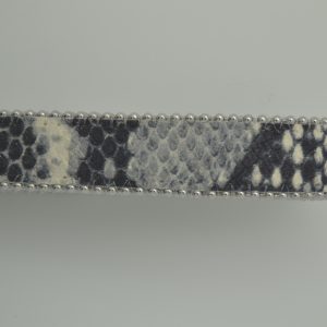 Plat leder 20mm - Balls Steel - Python Grey - PROMOTIE