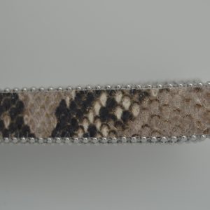 Plat leder 20mm - Balls Steel - Python Taupe - PROMOTIE