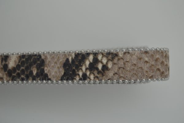 Plat leder 20mm - Balls Steel - Python Taupe - PROMOTIE