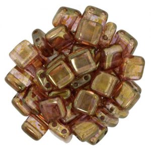Tile beads 6 x 6mm - Luster Rose/Gold Topaz - 250-66-65491