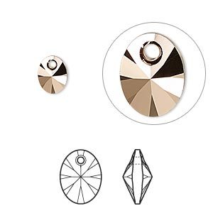 Swarovski Drops Crystal Ovaal 8x6,5mm - Crystal Rose Gold 2AB - A2843CY