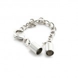 Eindkapje met slot en verlengketting 4mm - Rhodium - 1010175