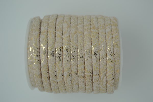 Plat synthetisch leder 5mm - Beige - PROMOTIE
