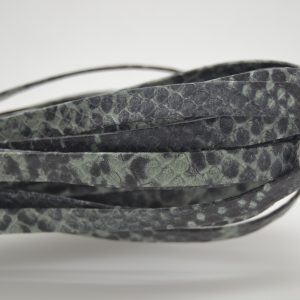 Plat leder 10mm - Python Green - PROMOTIE