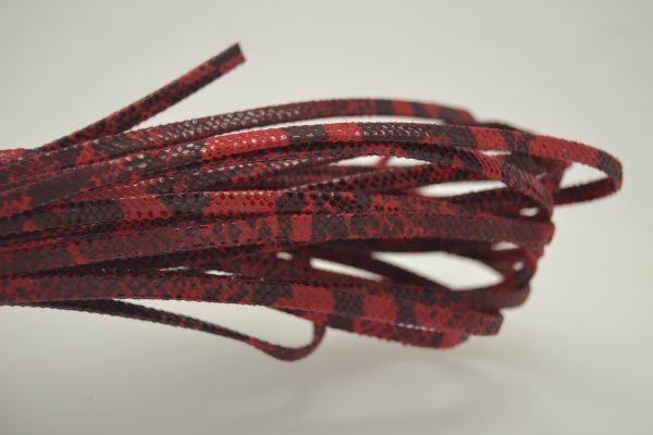 Plat leder 5mm - Python Red - PROMOTIE