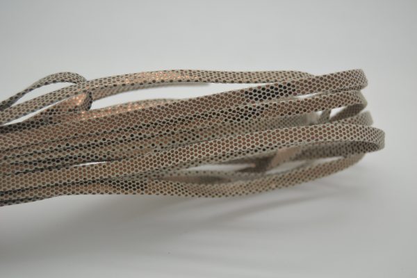 Plat leder 5mm - Beige Pale Bronze - PROMOTIE