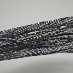 Plat leder 5mm - Plain Silver Black - PROMOTIE