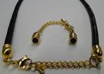Eindkapje met slot en verlengketting 4mm - Edelstaal Gold - SSP-453