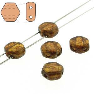 Honeycomb beads - Topaz Bronze Picasso - HC0610060-15695