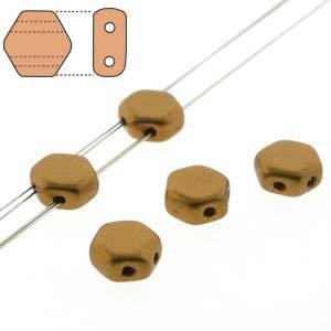 Honeycomb beads - Mat Metallic Antique Brass - HC0629415