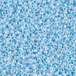 Rocaille 11/0 - Aqua Lined White Pearl - 430