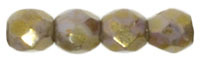Firepolish Facet 3mm - Luster Opaque Gold Smoky Topaz - 1-03-P15695