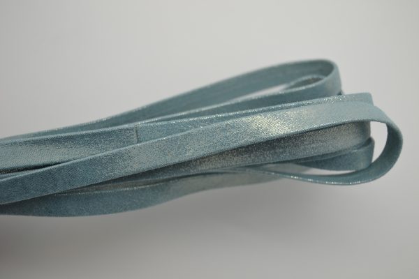 Plat leder 10mm - Multidot - Blue - PROMOTIE