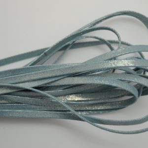 Plat leder 5mm - Multidot - Blue - PROMOTIE