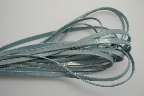 Plat leder 5mm - Multidot - Blue - PROMOTIE