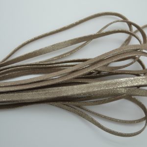 Plat leder 5mm - Multidot - Taupe - PROMOTIE