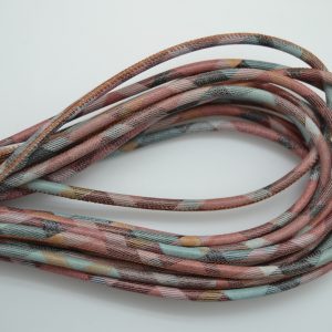 Rond leder 4mm - Scottish Print - PROMOTIE