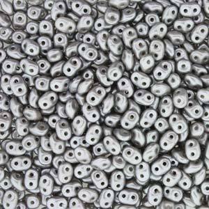 Super Duobead 2.5 x 5mm Pastel Light Grey/Silver 525028
