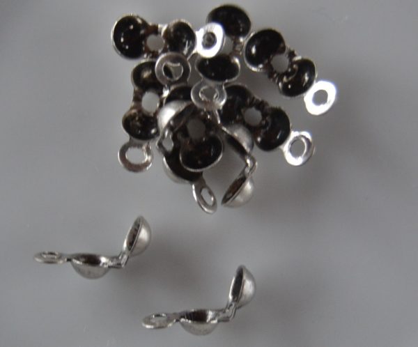Kalotjes met oog 5mm - Old Silver