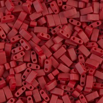 Half Tila bead 5x2.3mm - Matte Metallic Brick Red - 2040