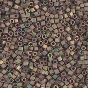 Cube beads 1.8mm - Khaki Multi Metallic - 2035