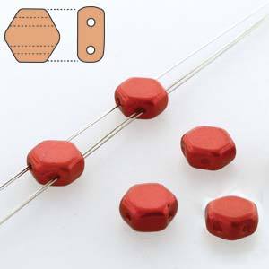 Honeycomb beads - Chalk Lava Red - HC0603000-01890