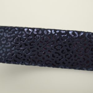 Plat leder 20mm - Leopard Metal Renforcé Marine - PROMOTIE