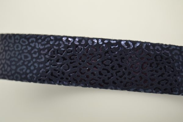 Plat leder 20mm - Leopard Metal Renforcé Marine - PROMOTIE