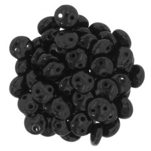 2hole Lentil-bead 6mm Jet 366-06-2398