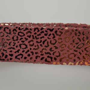 Plat leder 20mm - Leopard Metal Renforcé Bordeaux - PROMOTIE
