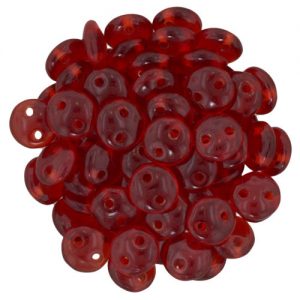 2hole Lentil-bead 6mm Siam Ruby 366-06-9008