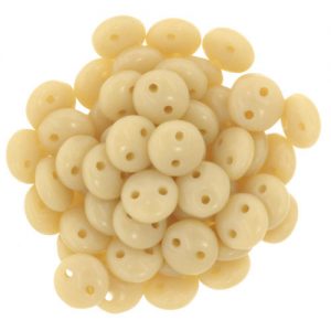 2hole Lentil-bead 6mm Opaque Beige 366-06-13020