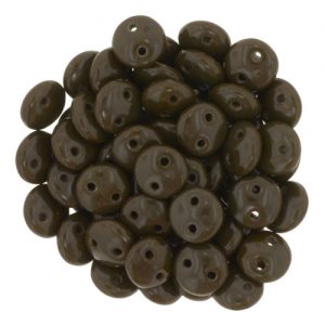 2hole Lentil-bead 6mm Chocolate Brown 366-06-13720