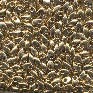 Long Magatama Bead 4 x 7mm 24kt Golg Light Plated 193