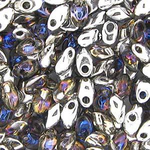 Long Magatama Bead 4 x 7mm Crystal Heliotrope 4554