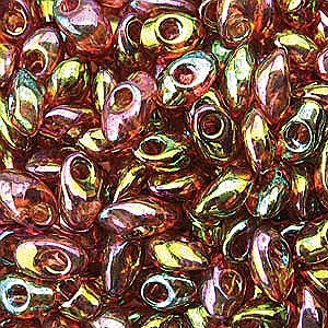 Long magatama Bead 4 x 7mm Dark Topaz Rainbow 301