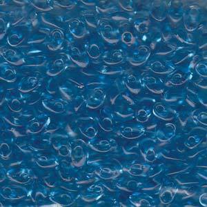 Long Magatama Bead 4 x 7mm Transparant Aqua 148