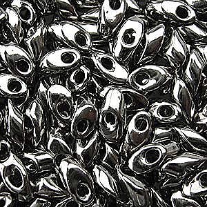 Long Magatama Bead 4 x 7mm Nickel Plated 190